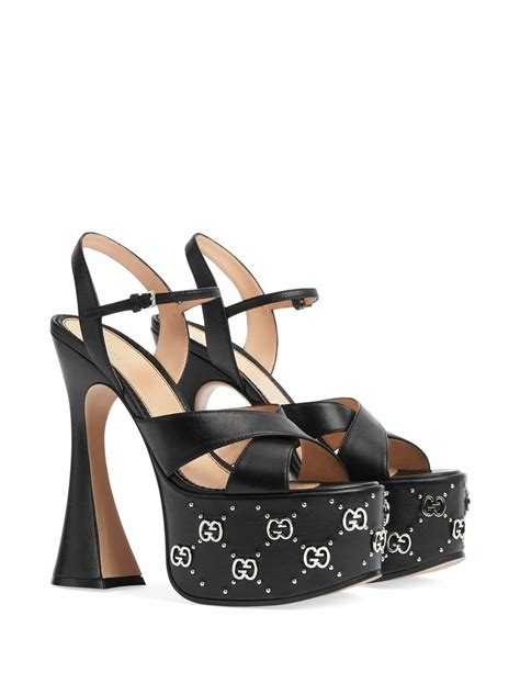 gucci janaya sandal|Gucci canvas platform sandals.